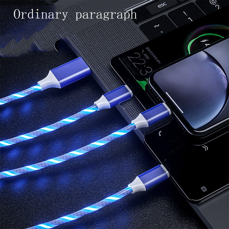 3 In 1 Micro USB Type C Cable LED Flowing Light My Store