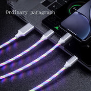 3 In 1 Micro USB Type C Cable LED Flowing Light My Store