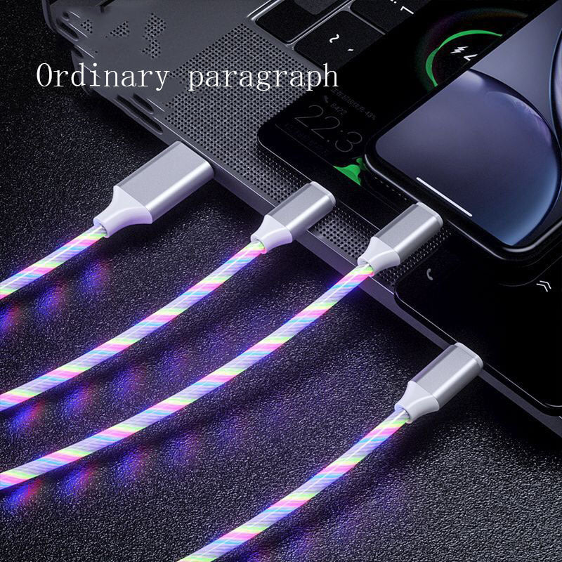 3 In 1 Micro USB Type C Cable LED Flowing Light My Store