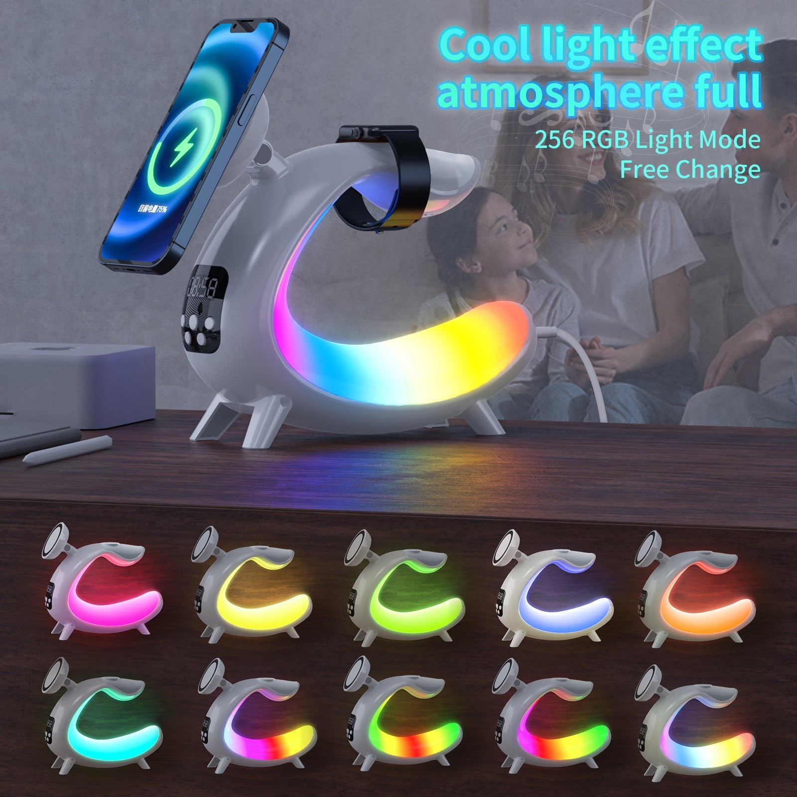 Liuyi Multi-function Wireless Charging Bedside Table Lamp My Store
