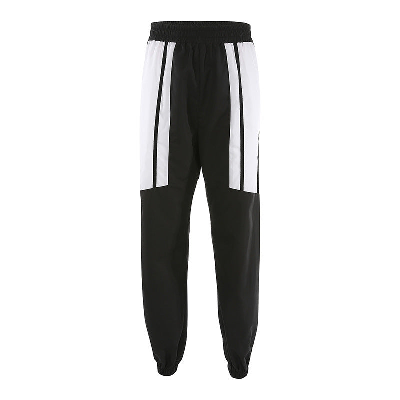 Alphabet Embroidered Colorblock Zip Casual Set My Store