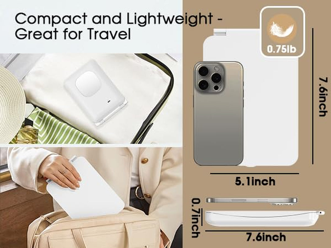 1X Rechargeable Lighted Makeup Mirror with 80 LED & Dimmable Lighting - Perfect for Travel!