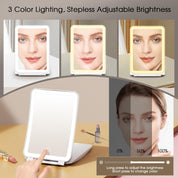 Illuminate Your Beauty: 10X/1X Rechargeable Lighted Makeup Mirror with 80 LED & Dimmable Lighting - Perfect for Travel!