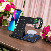 15W 3 In 1 LED Fast Wireless Charger Stand Foldable Charging Station NOOVAMUSE