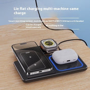 15W 3 In 1 LED Fast Wireless Charger Stand Foldable Charging Station NOOVAMUSE