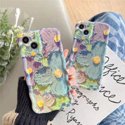 Retro Oil Painting Phone Case Blu-ray Flowers Shockproof Cases My Store