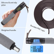 Weighted Jump Rope with Counter - Adjustable Length Cordless Skipping Rope for Fitness Training for Men, Women, and Kids