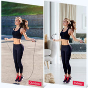 Weighted Jump Rope with Counter - Adjustable Length Cordless Skipping Rope for Fitness Training for Men, Women, and Kids
