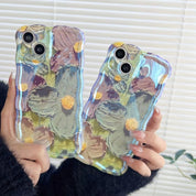 Retro Oil Painting Phone Case Blu-ray Flowers Shockproof Cases My Store