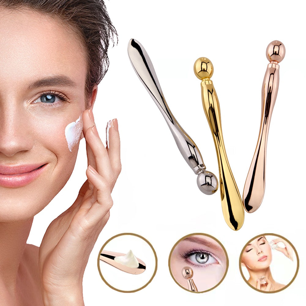 Eye Cream Stick Roller For Face Metal Spatula Puff NOOVAMUSE