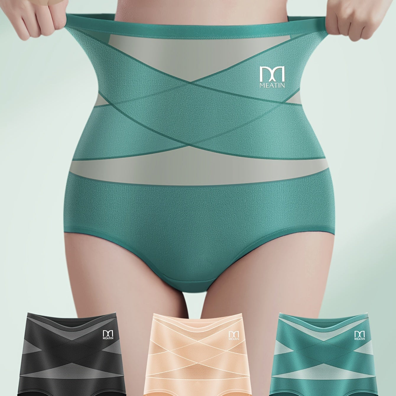 3 Pack Silk High Waist Crossover Body Shaping Panties, Tummy Control Panty Hi-Waist Short Tummy Control Shapewear for Women My Store