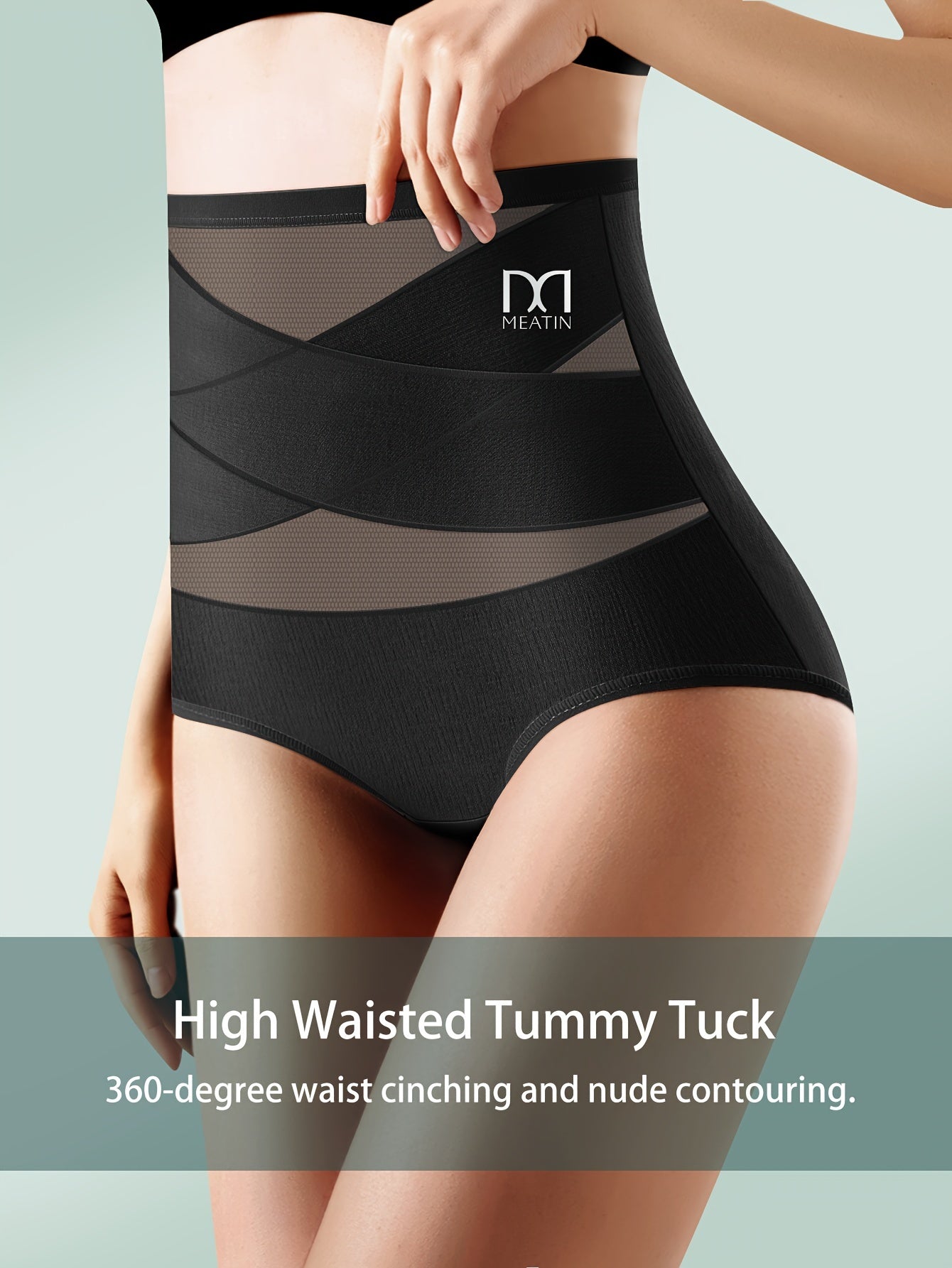 3 Pack Silk High Waist Crossover Body Shaping Panties, Tummy Control Panty Hi-Waist Short Tummy Control Shapewear for Women